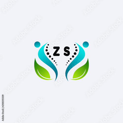 ZS initials modern and minimalist abstract logo with human and leaf elements