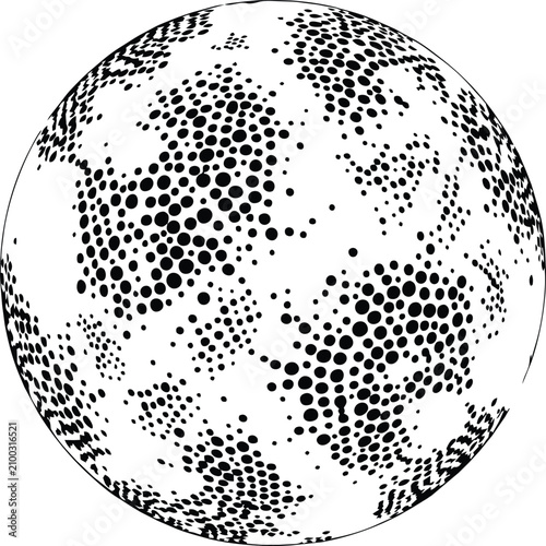 Adobe IlluAbstract Halftone Sphere Vector Collection with Dot Spiral, Wireframe, Mosaic, Polygon and Pixel Globe Elementsstrator Artwork