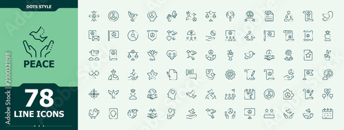 Vászonkép Peace line icon set