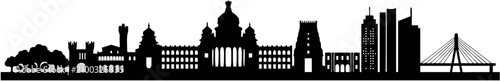 Bengaluru City Skyline Silhouette Vector Illustration of Bangalore Landmarks