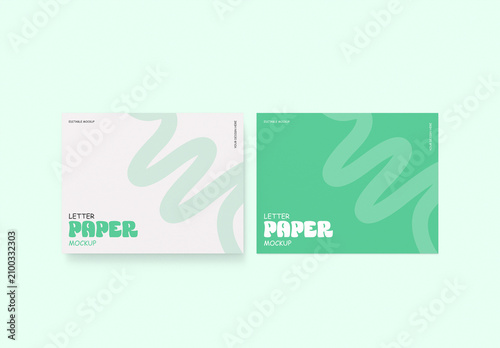 Landscape Letter Paper Mockup Set
