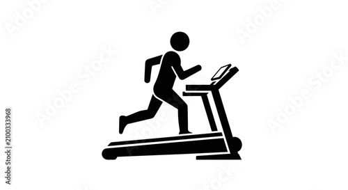 Bild auf Leinwand Athlete trains on a treadmill to improve cardiovascular endurance and maintain physical fitness in the gym