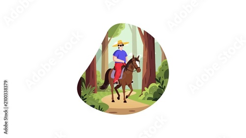 Horse Riding Forest Adventure Experience MP4 Animation 