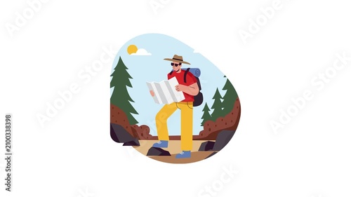 Map Navigation Travel Planning Concept MP4 Animation 