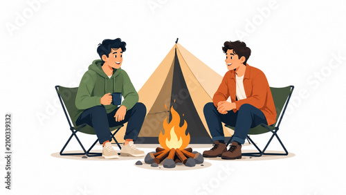 camping in the tent