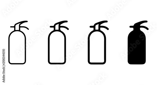 Bild auf Leinwand Fire Extinguisher Icons, Safety Equipment Vector Set, Emergency Response Symbols
