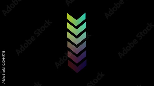 Minimalist gradient arrow animation loop, abstract motion background, motion gradient direction pointer