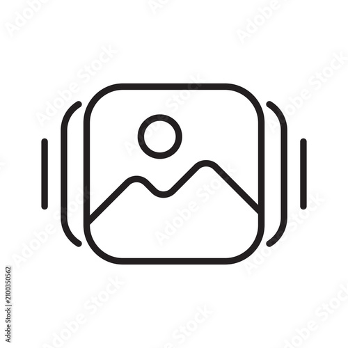 Image stabilization and motion blur line icon