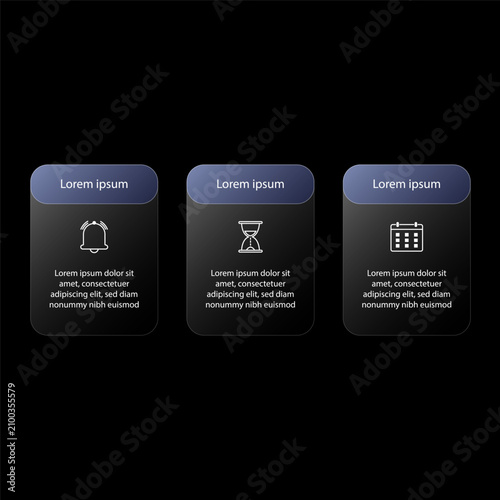 Dark Glassmorphism Feature Cards Template with Modern Information Panels and Minimal Business Presentation Design
