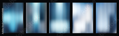 Bild auf Leinwand Abstract gradient wave on ribbed glass texture with smooth curved lines, ripple,