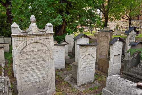 Old Jewish Cemetery near Remuh Synagogue located in Kazimierz district of Krakow, Poland