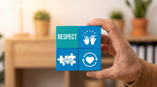 Business concept of respect and trust. Give and get respect