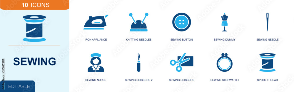 Foto Sewing icon set
