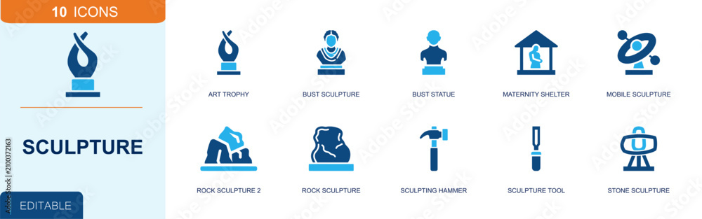 Fotografija Sculpture icon set
