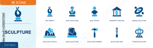 Tableau sur toile Sculpture icon set