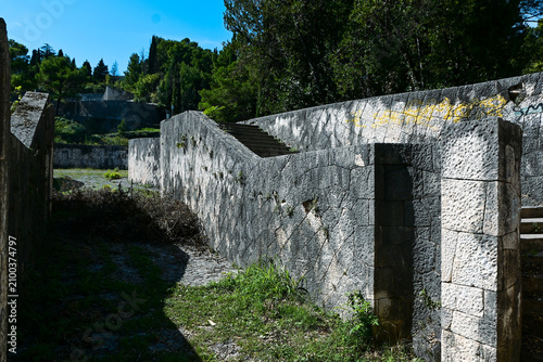 Canvas Print Partisan Memorial Cemetery – Yugoslav Modernist Memorial Spomenik in Mostar, Bos