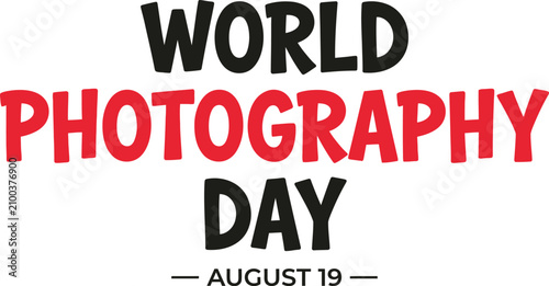 Cuadro en lienzo World photography day graphic with date august 19th celebration