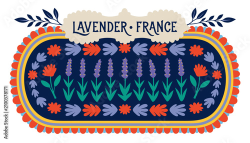 Принти на полотні Very beautiful realistic vector illustration of a charming LAVENDER CARPET MOTIF