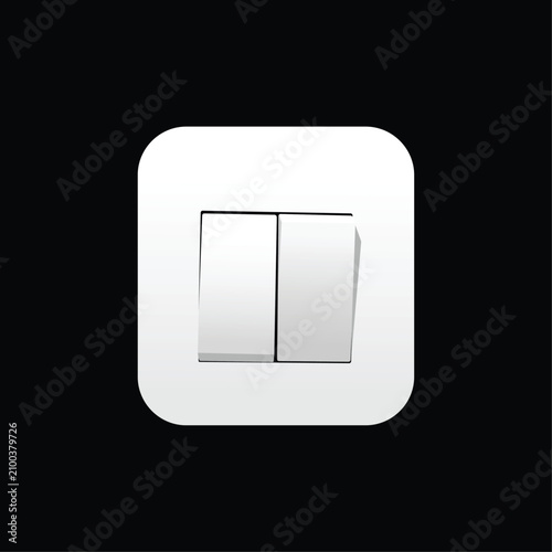 illustration of a light switch on and off isolated on a black background