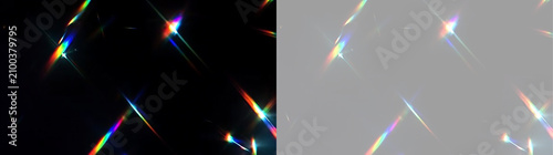 Obraz na płótnie Abstract light prism overlay with rainbow lens flares