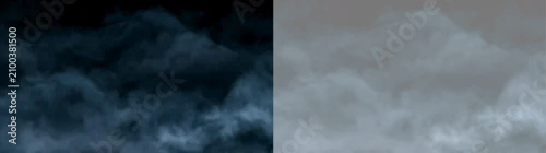 Panel kuchenny z motywem Dense blue smoke overlay on black and transparent background. Atmospheric fog effect for digital compositing. Mysterious vapor design element