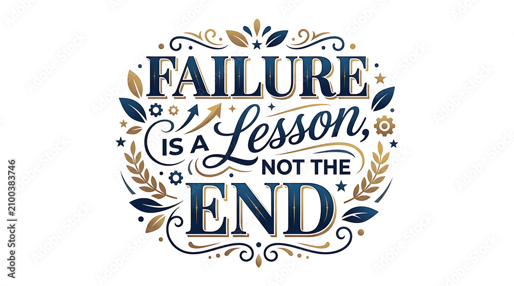 Fototapeta premium Inspirational Typography Design Featuring Motivation About Overcoming Obstacles And Growth Through Learning From Every Personal Failure