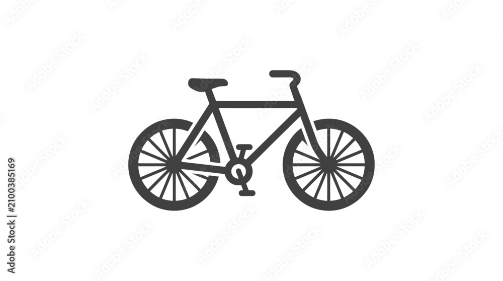 Fototapeta premium Black bicycle with two wheels.
