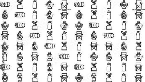 Bild auf Leinwand Brown vector illustration of rugged outdoor backpack with multiple compartments,