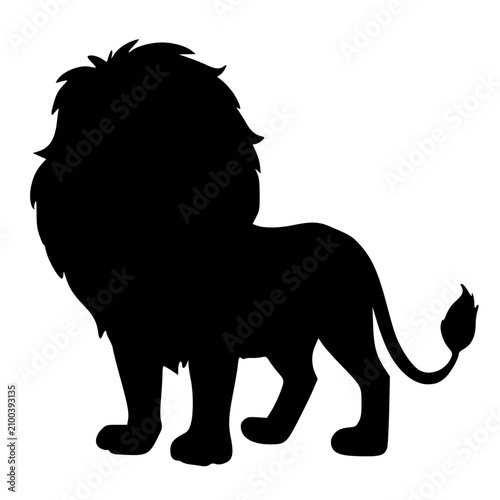 Canvas Print vector silhouette of a lion