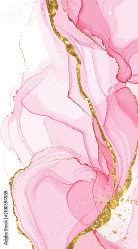 Abstract fluid art with pin...