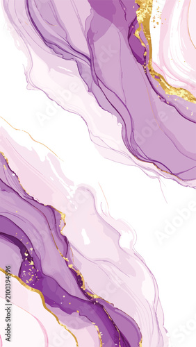 Abstract purple and pink wa...