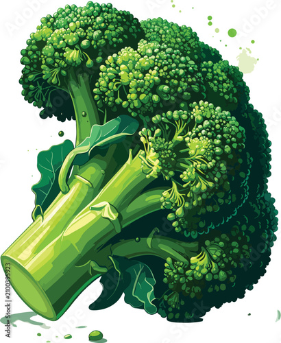 Fresh green broccoli floret...