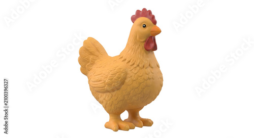 Konstfotografi Cute rubber chicken dog squeak toy isolated