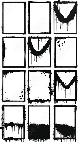 Set of grunge frames with d...