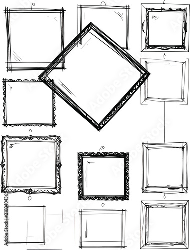 collection of hand drawn sq...
