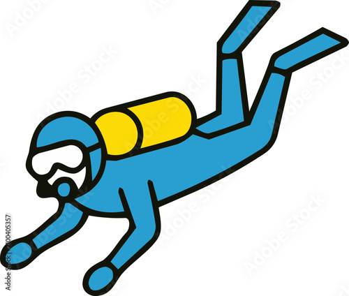 Scuba Diver Underwater Illustration