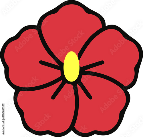 Red Hibiscus Flower Illustration