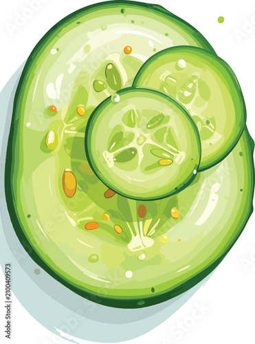 Fresh sliced cucumber, heal...