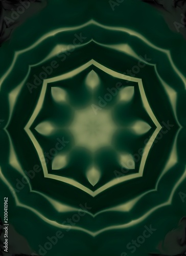 Cuadro en lienzo Abstract dark green kaleidoscope geometric background, luxury elegant velvet man