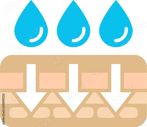 Fotografía Skin hydration and absorption icon, illustration of water droplets penetrating s