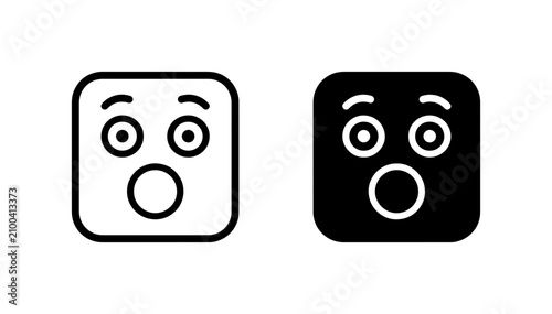 Canvas Print Surprised Face Icons, Shocked Expression Vector Graphics, Astonished Emoji Symbo
