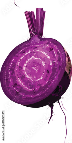 Isolated beetroot half show...
