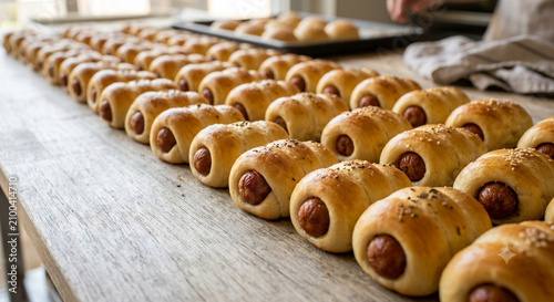 Sausage bread on a plate