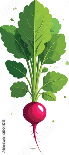 Pixel art radish with green...