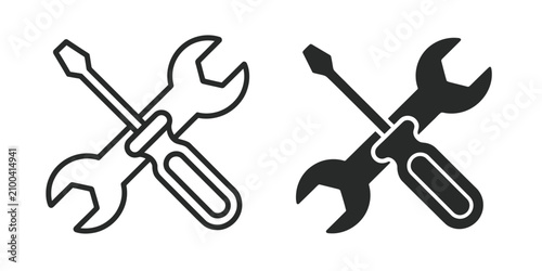 Tools and Service Icon set, linear pictogram symbols with editable stroke, isolated vector illustration