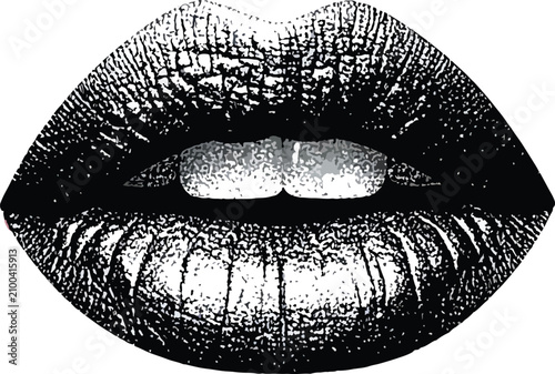 Engaging open lips with det...