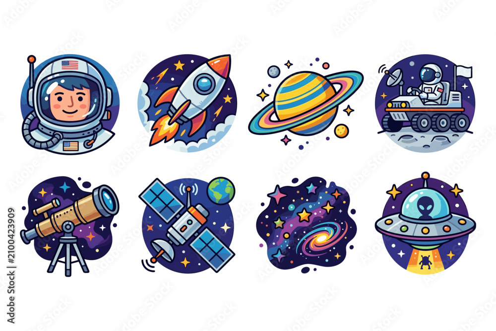 Fototapeta premium Space Exploration Icons Collection