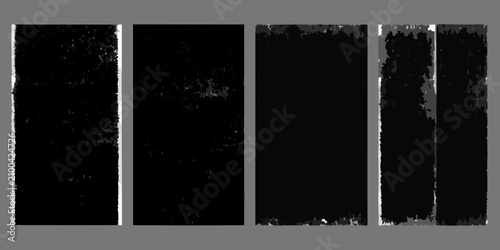 Tableau sur toile Distressed Grunge Textures With White Borders Black And White