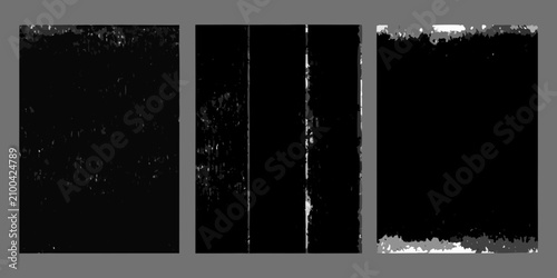 Bild auf Leinwand Distressed grunge textures with irregular edges black and white