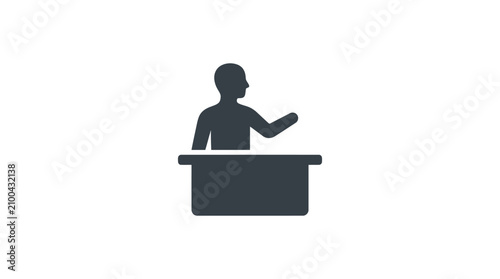 Cuadro en lienzo Person Speaking at a Lectern Desk.